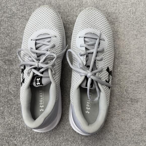 Under Armour Charged Shoes Womens Size 10.5 Gray Mesh Running Gym 3024889-101 - Picture 5 of 12